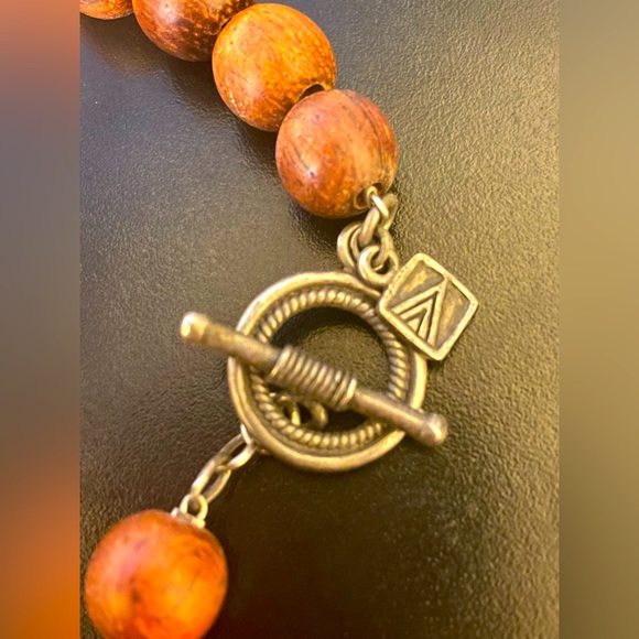 Silpada Turquoise and Wood Sterling Silver Toggle Necklace - Picture 7 of 9